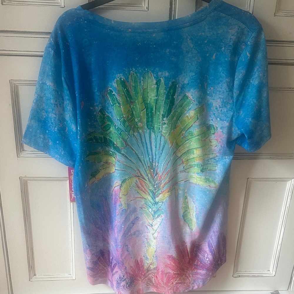 🌴Blue, purple snd pink Graphic Women's Tee - Picture 2 of 3